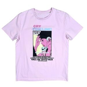 Pop Art Comic Graphic T-Shirt Medium Pink 100% Organic Cotton 50's Inspired